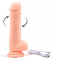 Dildo Realistic Vibrating and Rotating Silicone 10 Functions Rechargeable FLESH color